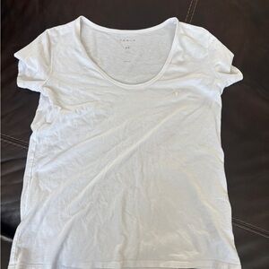 Tesla Women's White Scoop Neck Tee woman Sz Small
